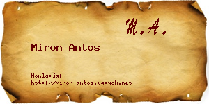 Miron Antos névjegykártya